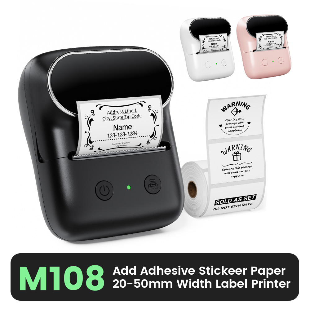 Sticker Label Template - Stampante per etichette Bluetooth wireless M108,